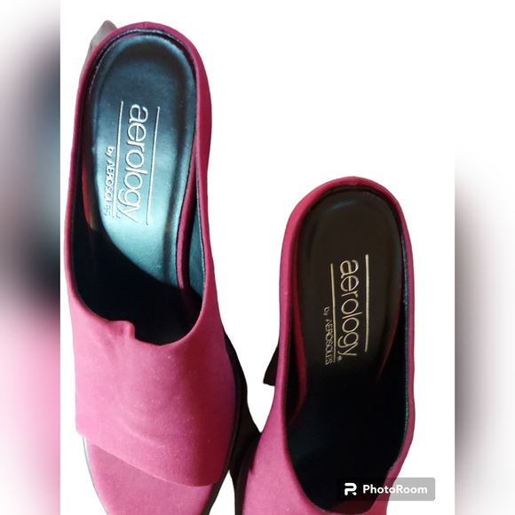 Aerology by Aerosoles Open Toe Heeled Burgundy Sandals Women's Size 7M - Picture 4 of 8